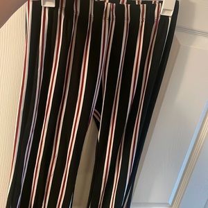 Red and black striped pants